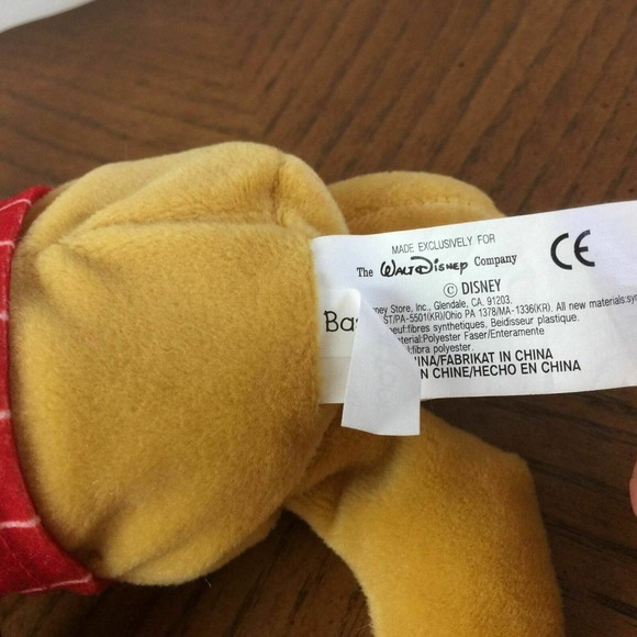 Baseball Pooh Mini Bean Bag Winnie Pooh Disney Store Stuffed Plush Toy 8" - Picture 8 of 9
